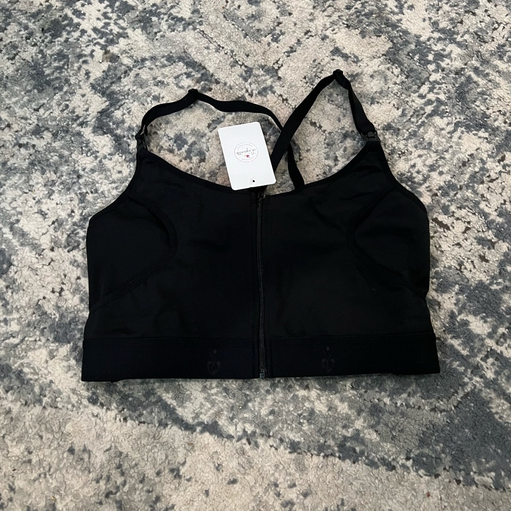 Momcozy Pumping Bra, Upgraded Velcro Back Zipper Adjustable